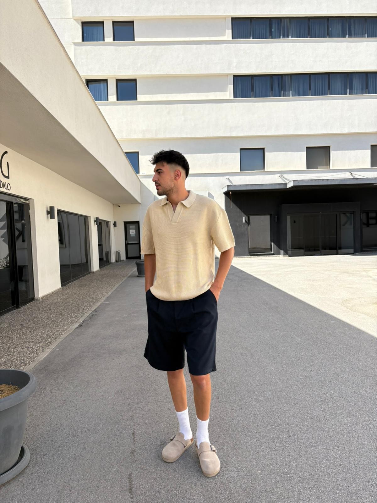 Koyu Lacivert Baggy Kumaş Şort