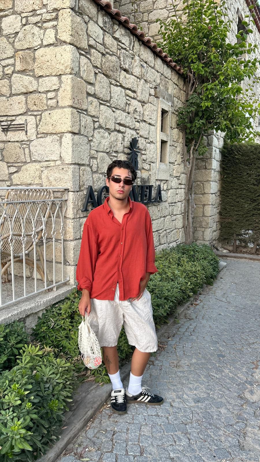 Basic Relaxed Fit Gömlek - Kiremit