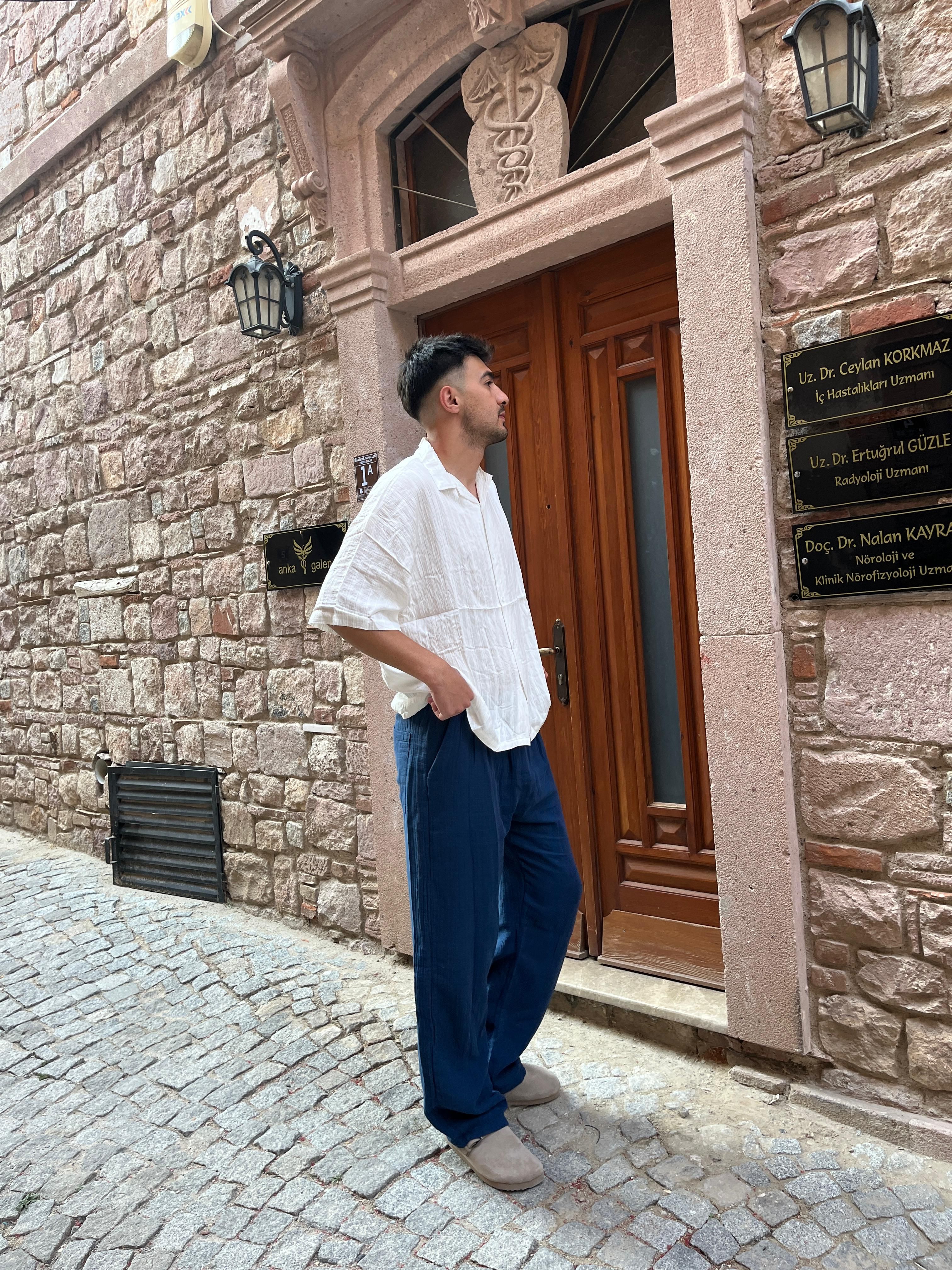 Beyaz Kısa Kollu Oversize Gömlek