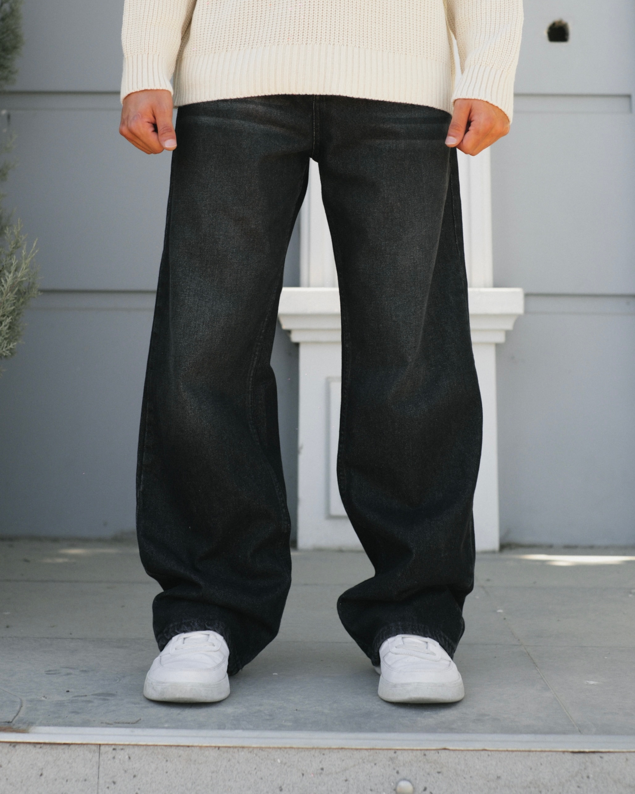 Black Washed Baggy Jeans 