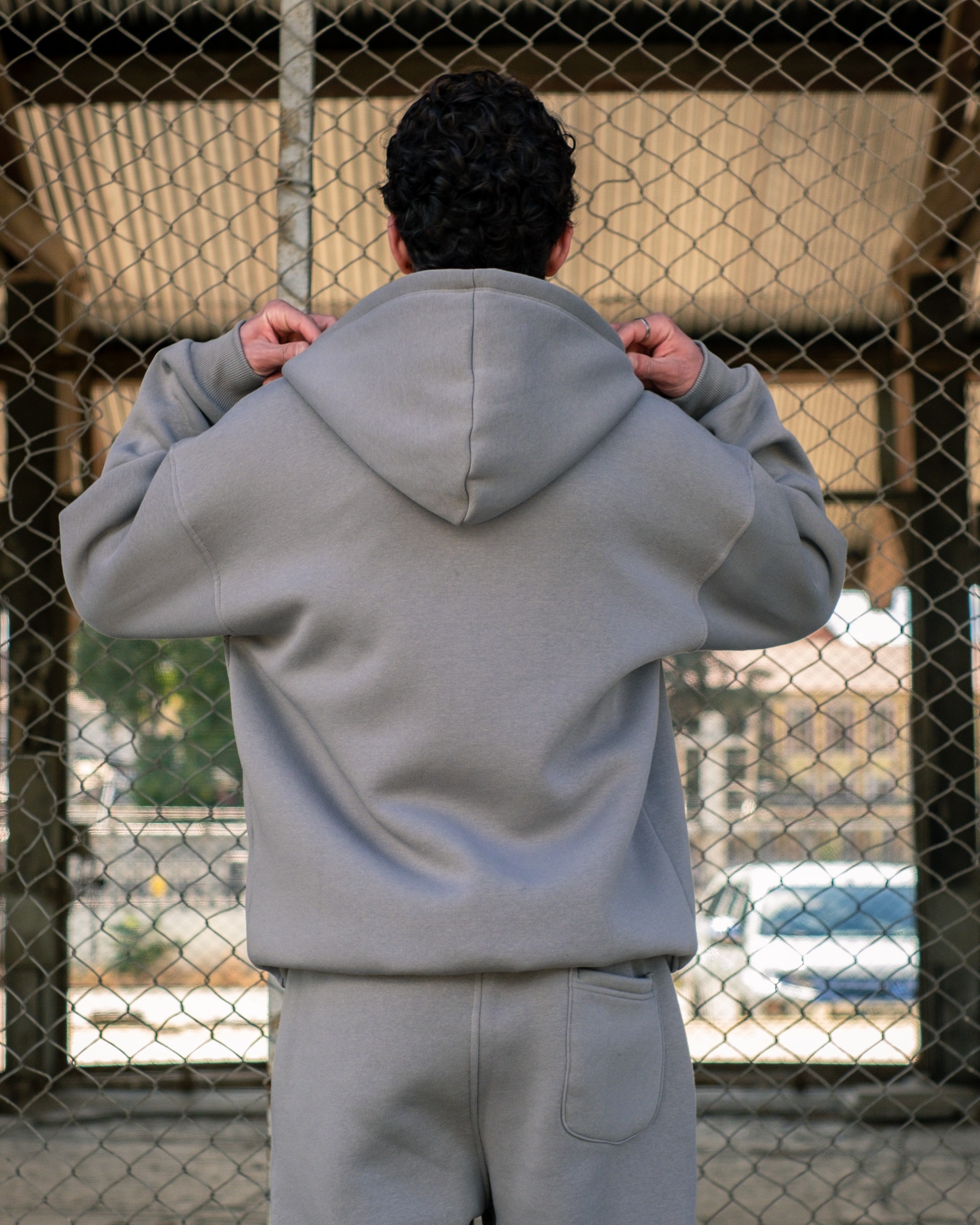 LUTE Premium Oversize Zip Hoodie-Duman Gri