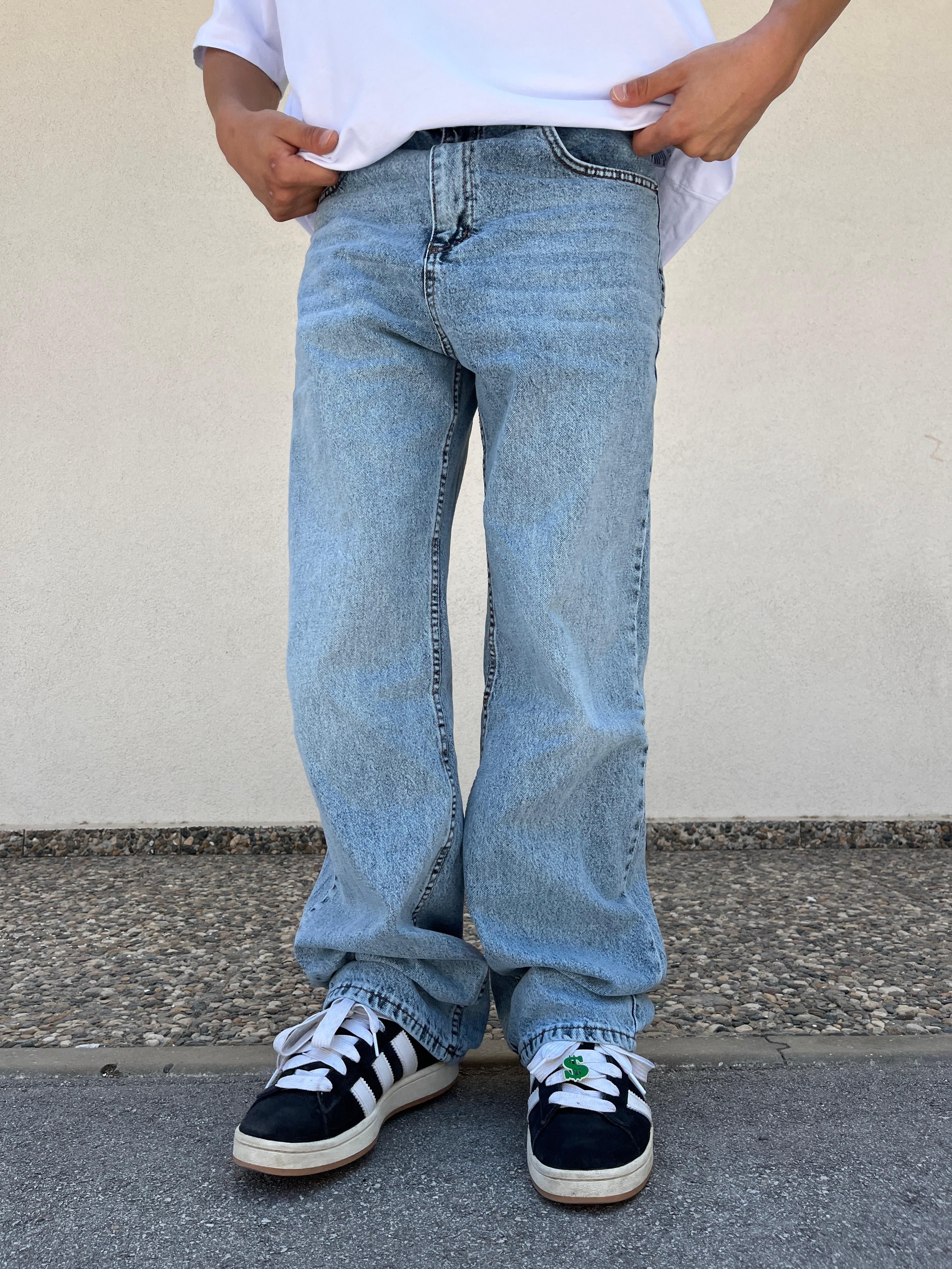 Washed Baggy Jeans - Blue