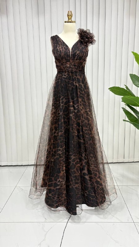 Yakut Leopar Desenli Abiye