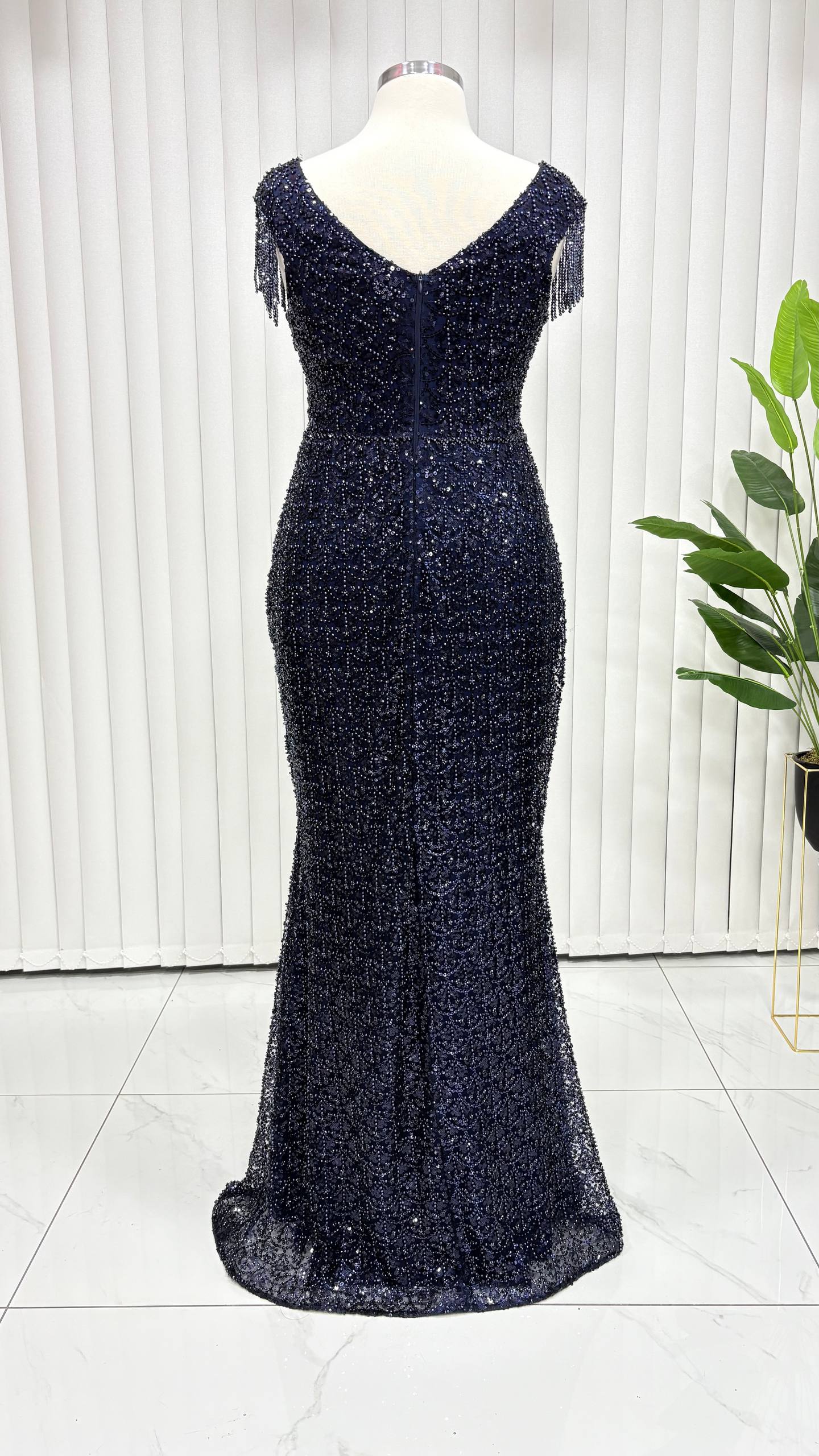 Selene Büyük Beden Lacivert Abiye