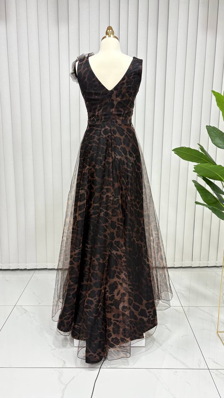 Yakut Leopar Desenli Abiye