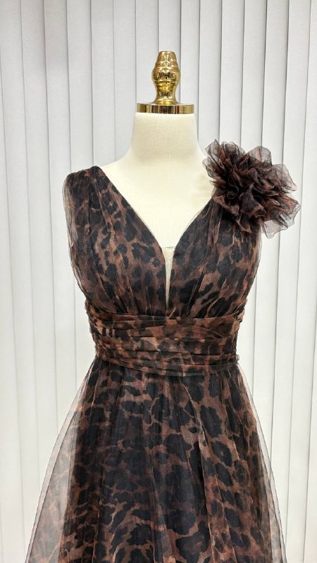 Yakut Leopar Desenli Abiye