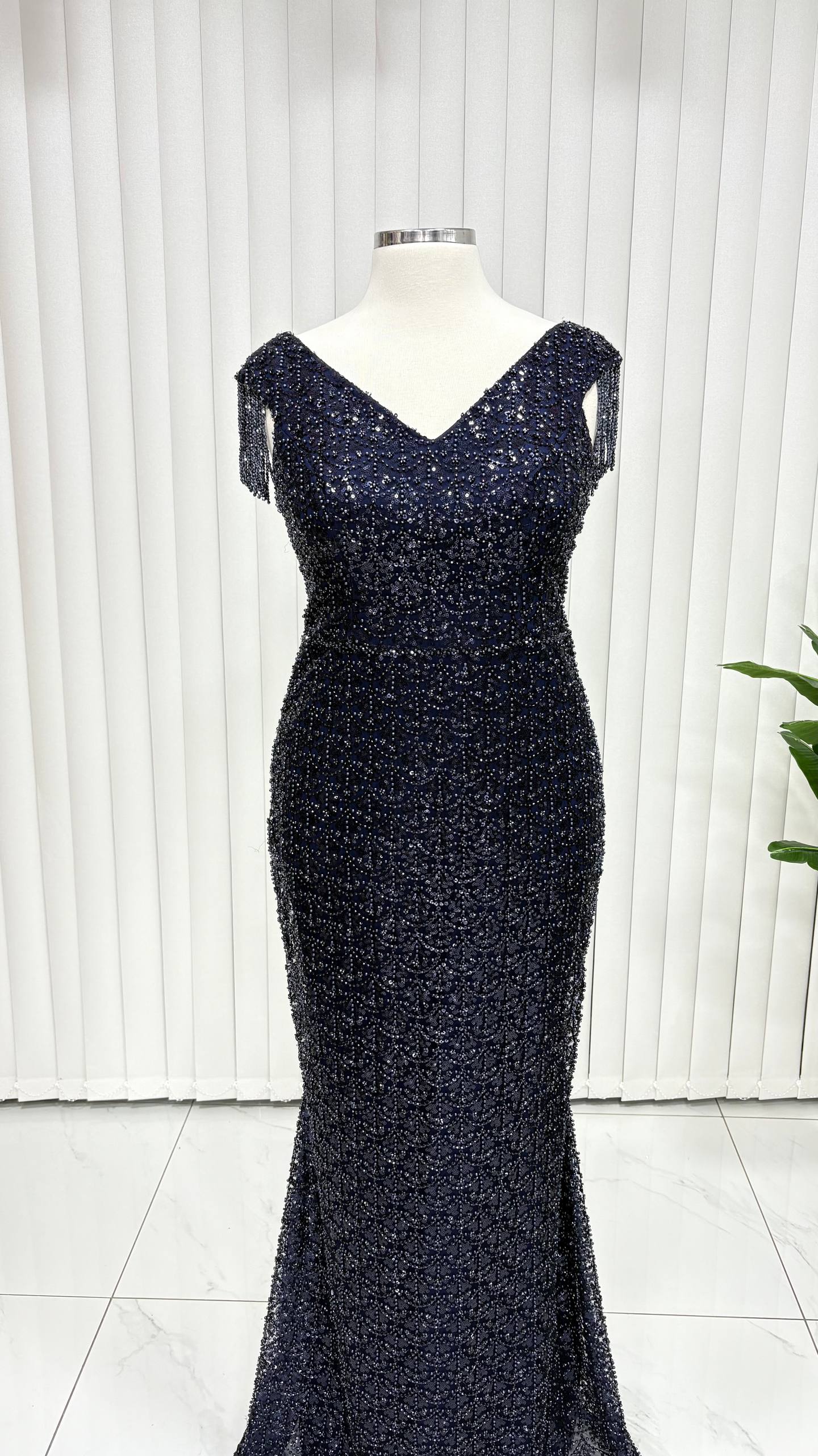 Selene Büyük Beden Lacivert Abiye