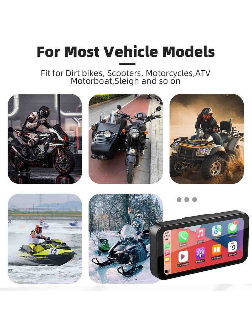 Motosiklet Navigasyon Cihazı Carplay Android Auto Ön Arka Kamera Kayıt