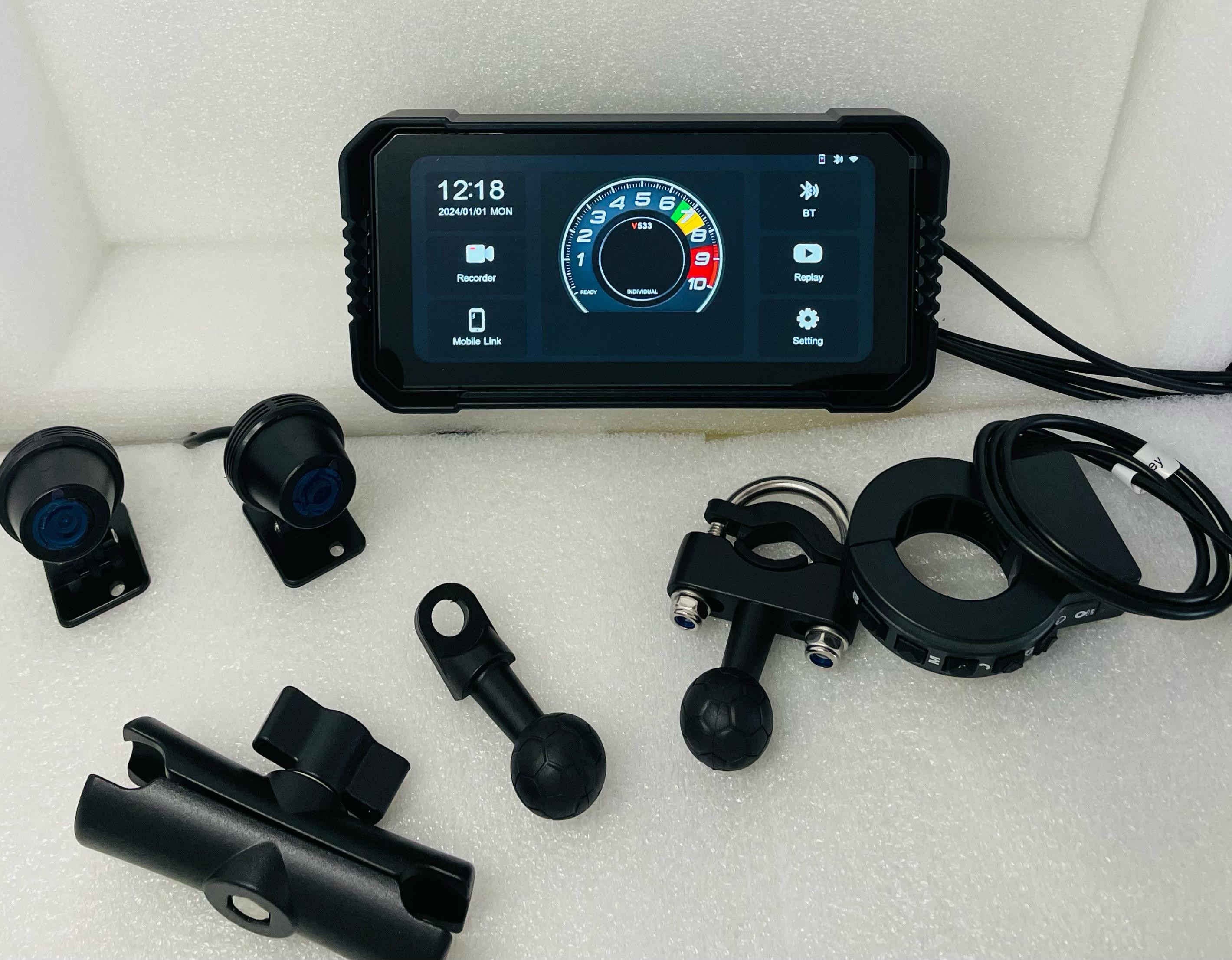 Xyauto Motosiklet Navigasyon GPS'li Carplay Android Auto On Arka Kamera Kayit