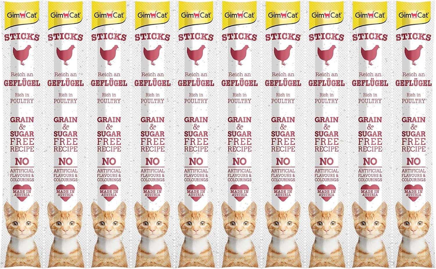 GimCat Sticks Kümes Hayvanı Etli Ödül Çubukları 50 gr 10'lu