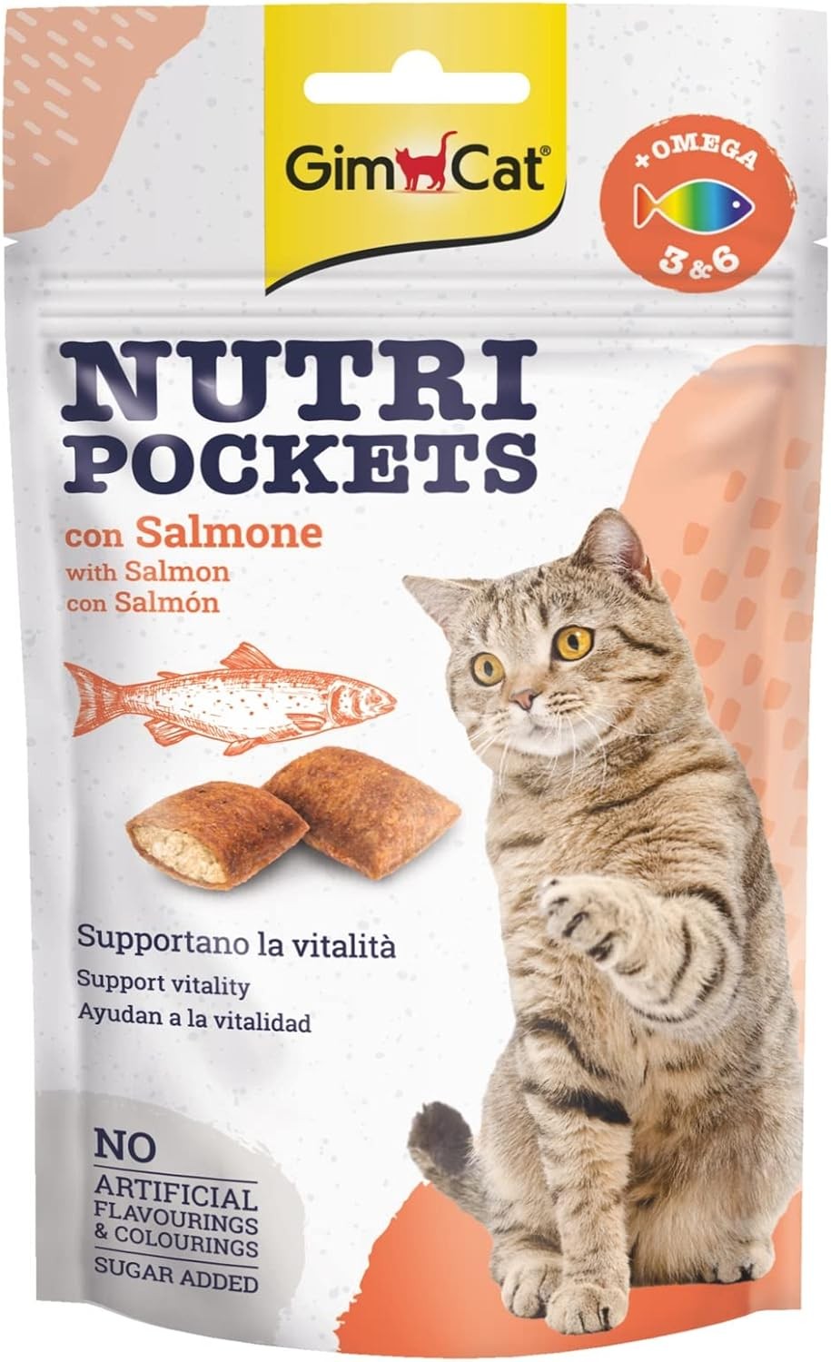 GimCat Nutripockets Kedi Ödülü Somon Omega 3&6 60Gr