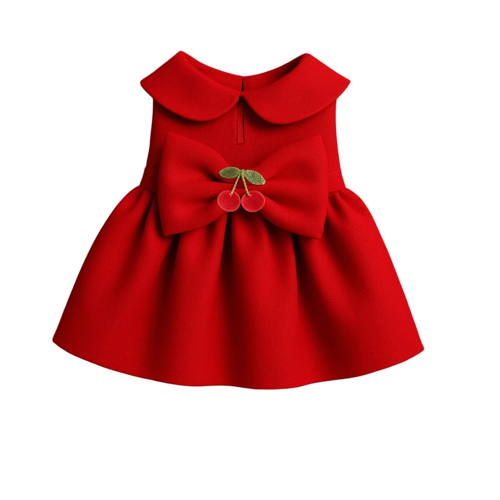 Kırmızı Kiraz Desenli Kedi ve Köpek Elbisesi