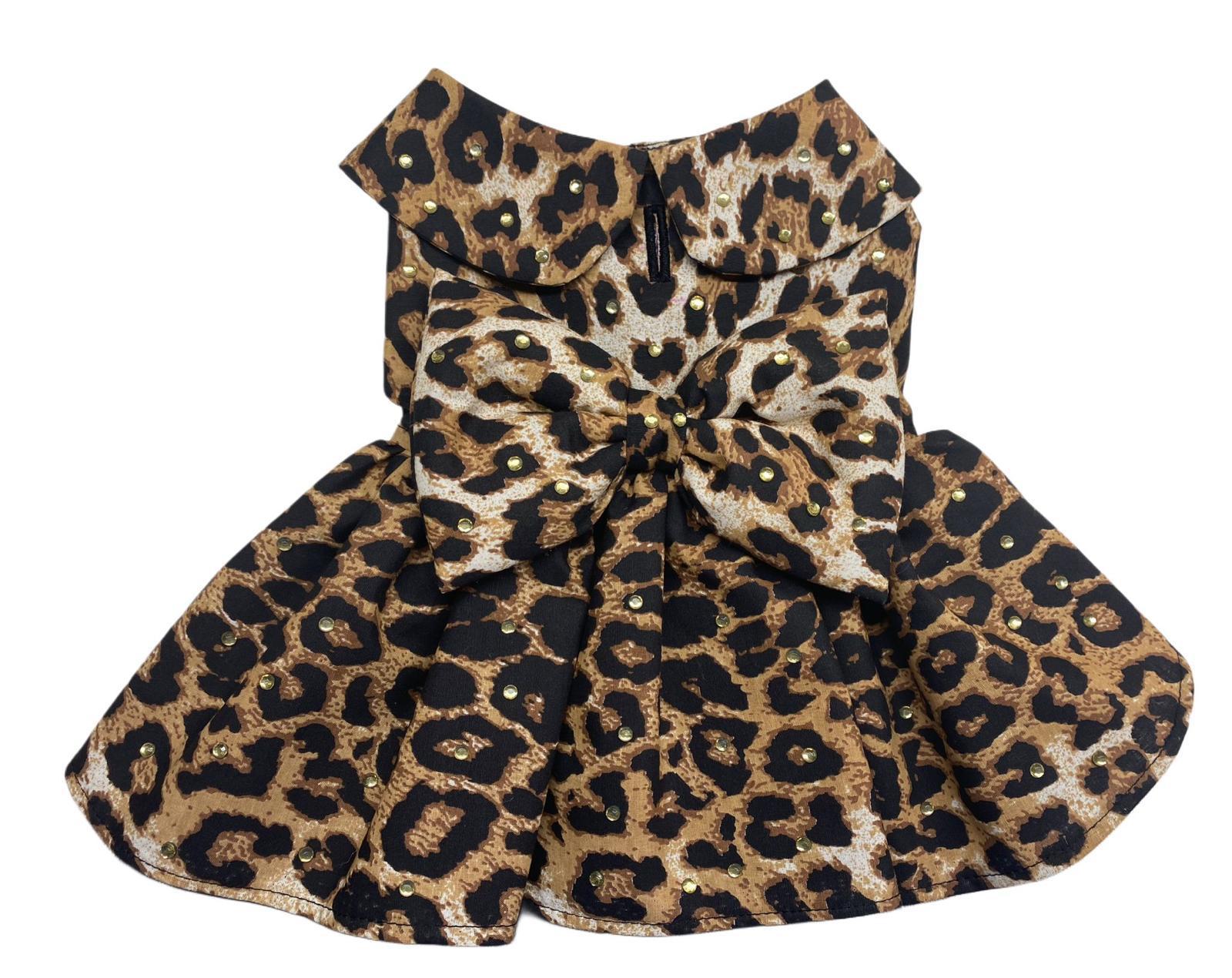 Leopar Taşlı Kedi ve Köpek Elbisesi