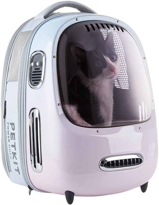 PETKIT Köpek ve kedi sırt çantası, geniş havalandırma ve düşük ağırlık için entegre fan ve LED ışık