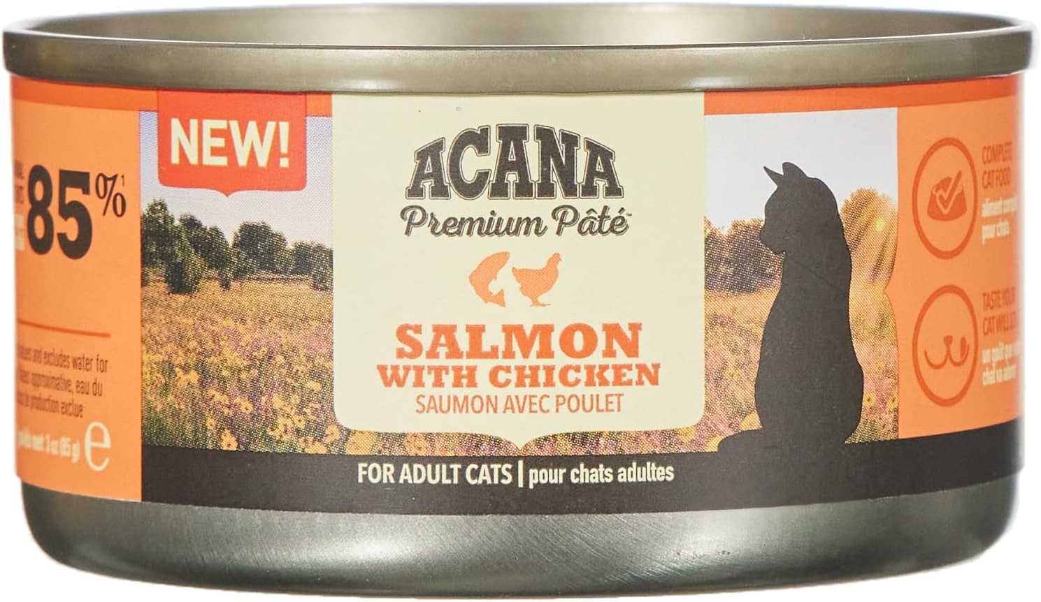 Acana Premium Pate (Ezme) Konserve Yaş Kedi Maması, Somonlu ve Tavuklu, 85 Gr -1