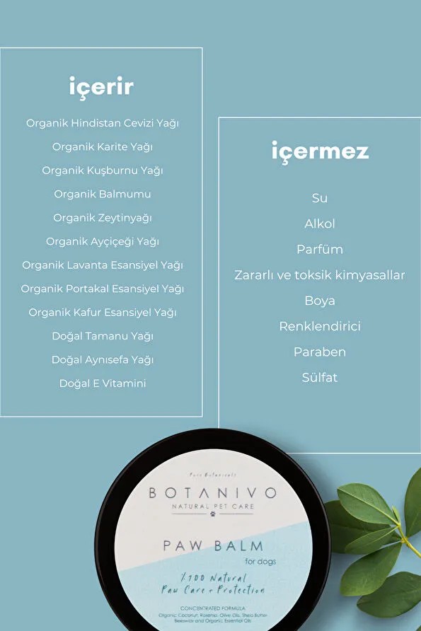 BOTANIVO Doğal Pati Koruma ve Bakım Balmı