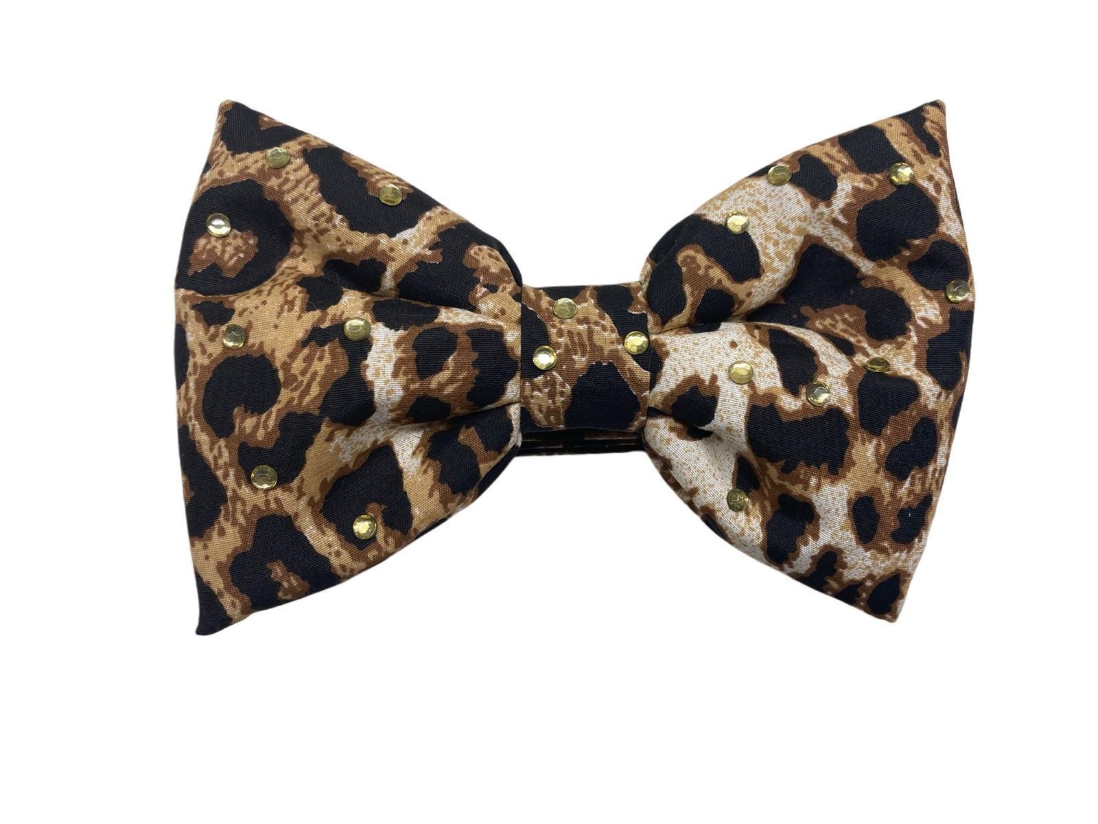 Leopar Taşlı Kedi ve Köpek Papyon