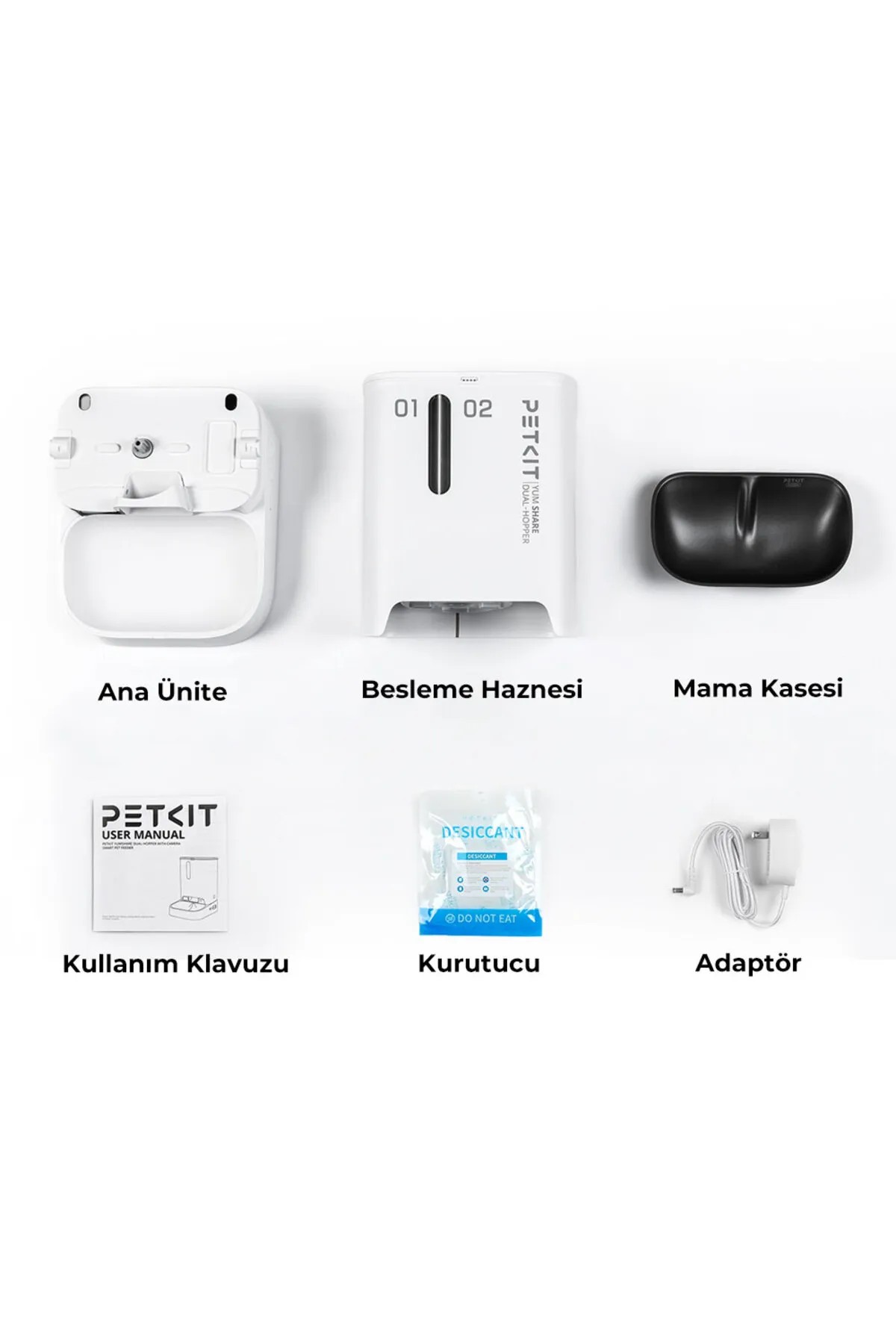 Petkit Yumshare Kameralı Çift Hazneli Akıllı Mama Kabı Beyaz
