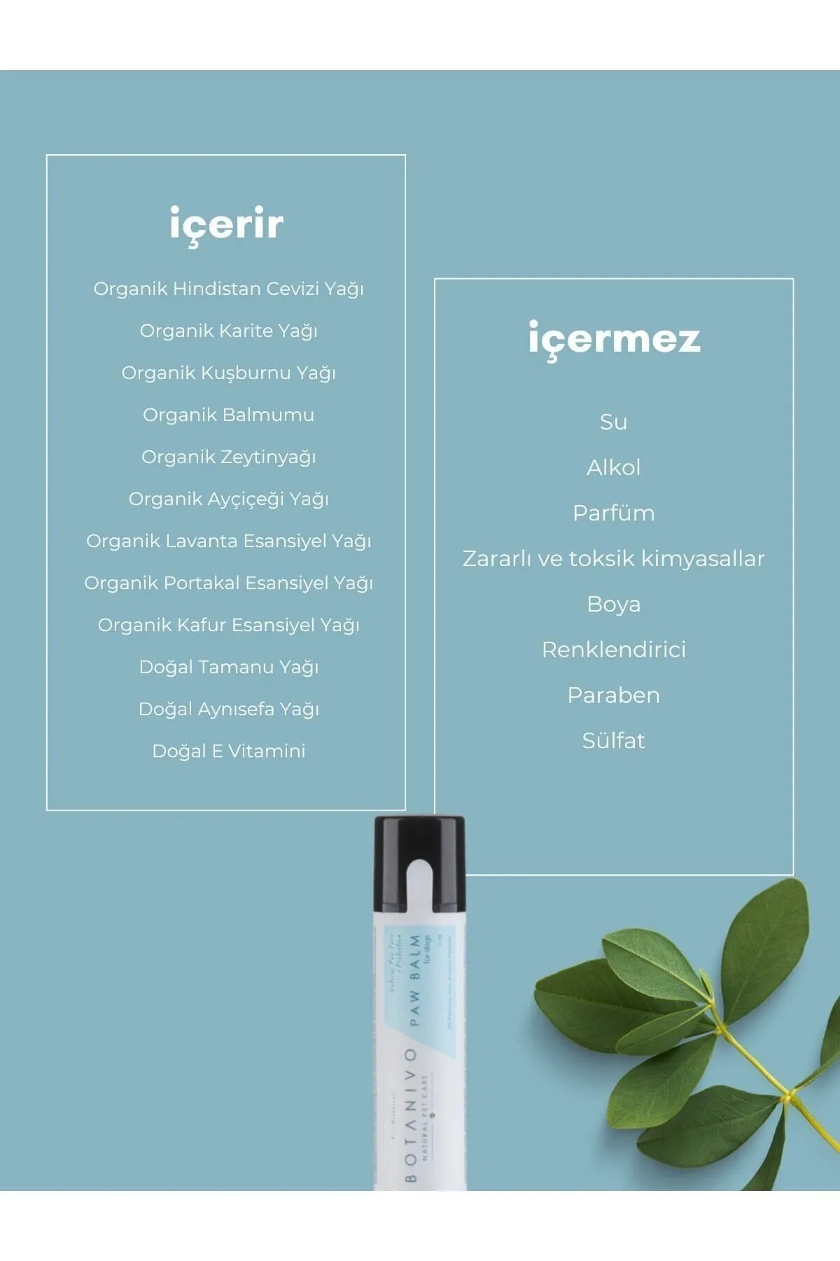 Botanivo Köpekler Için Pati Bakım Onarım Koruma Balmı Organik Içerikli 5 ml