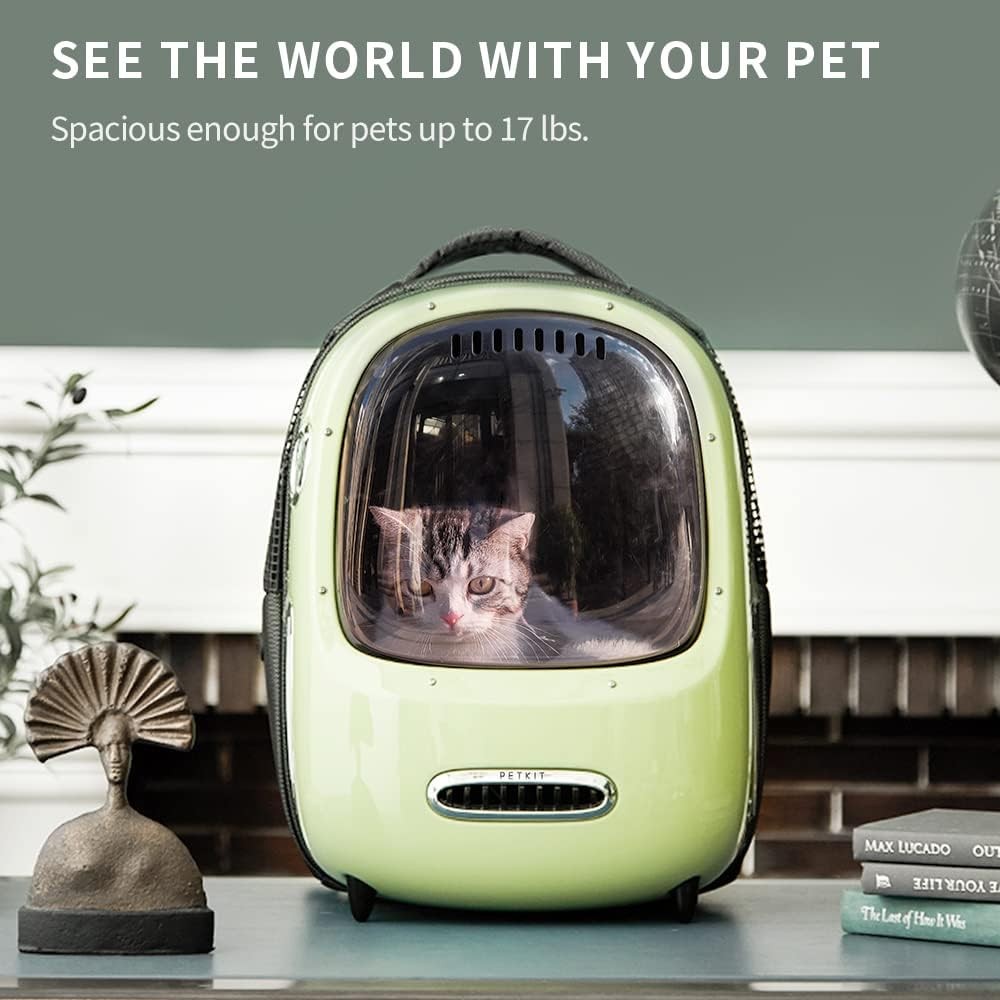 PETKIT Dahili Fan ve Işıklı, Havayolu Onaylı Kabarcık Evcil Hayvan Sırt Çantası