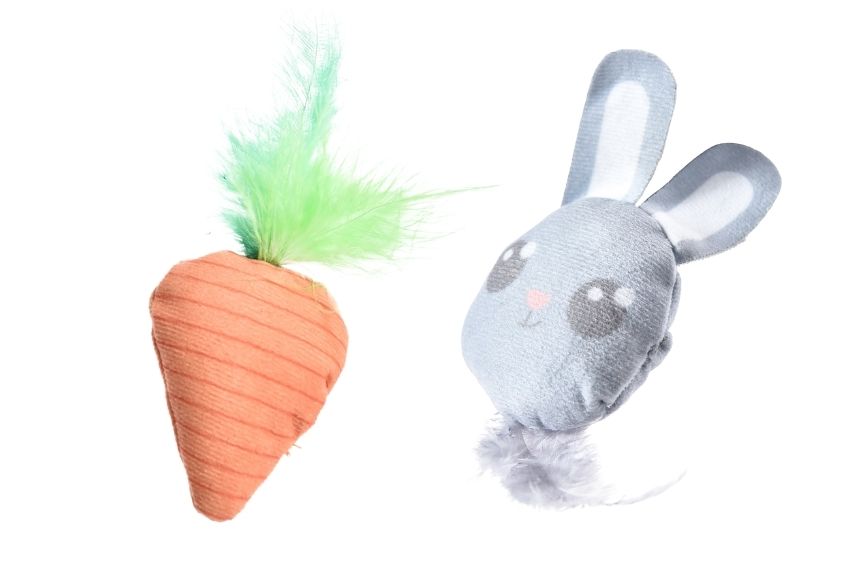 PETLUXE Havuç ve Tavşan Figürlü Peluş Kedi Oyuncak Seti