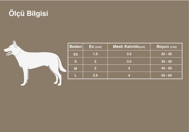 True Love Yumuşak Süngerli Mesh Kahverengi Boyun Tasması