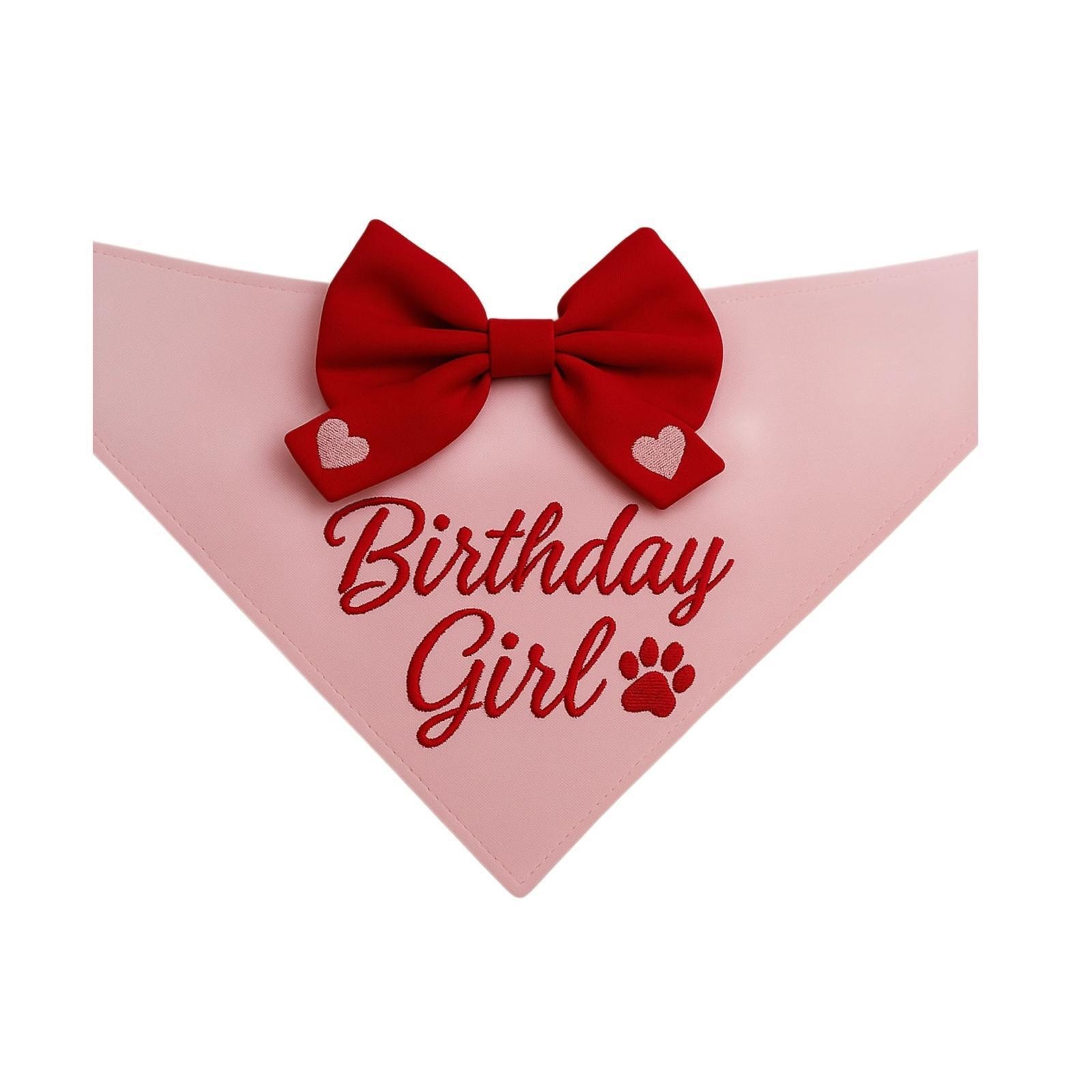 Birthday Pembe Kedi ve Köpek Papyon