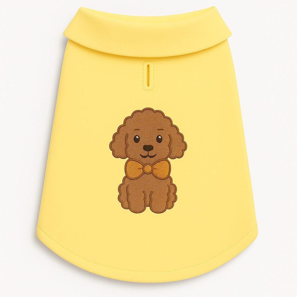 Sarı Poodle Desenli Kedi ve Köpek Gömleği