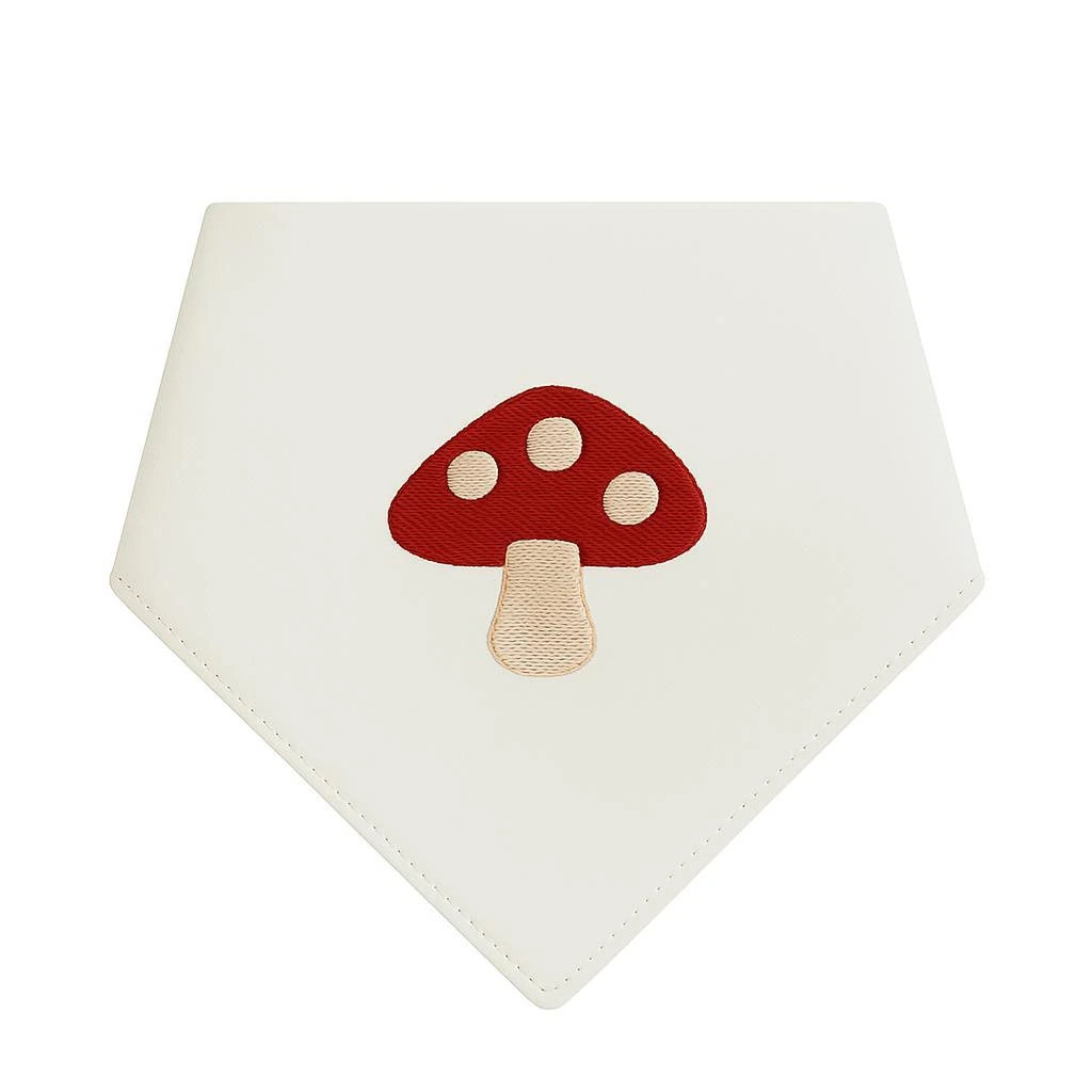 Beyaz Mantar Nakışlı Kedi ve Köpek Bandana