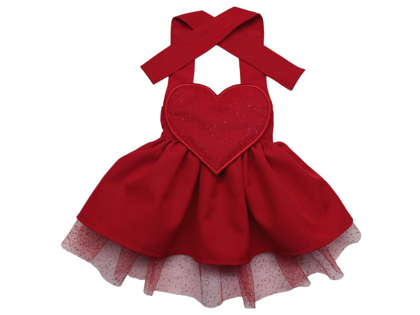 Kırmızı Kalpli Kedi ve Köpek Elbise