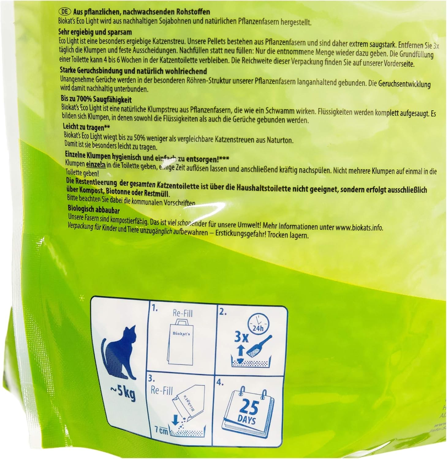 Biokat'S Pelet Kedi Kumu Eco Light 5 Lt -1