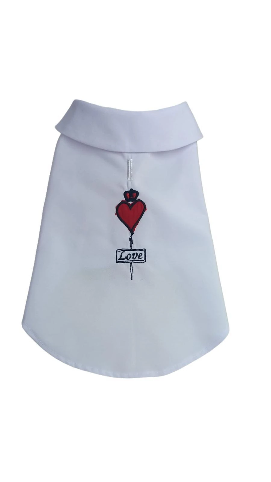 Mavi Kalp Nakışlı Kedi ve Köpek Gömleği