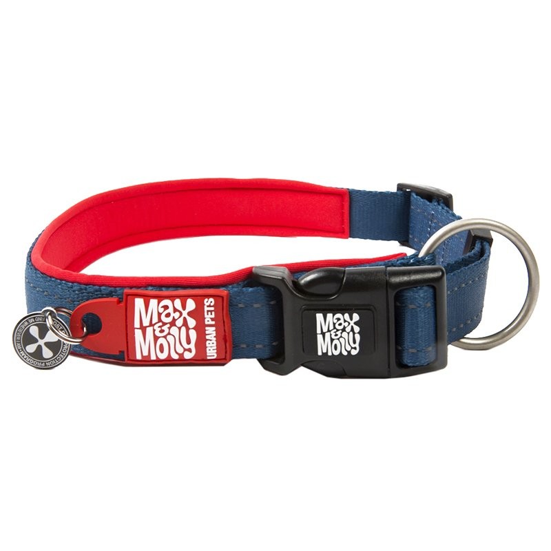 Max Molly Mavi-Kırmızı Matrix Köpek Boyun Tasması