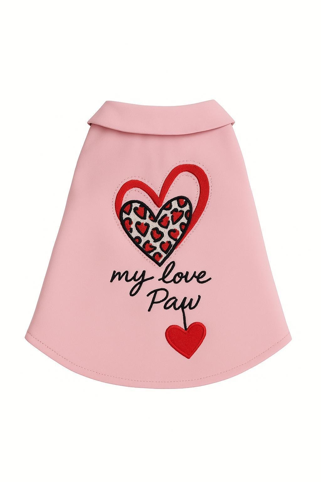 Pembe My Love Kedi ve Köpek Gömleği