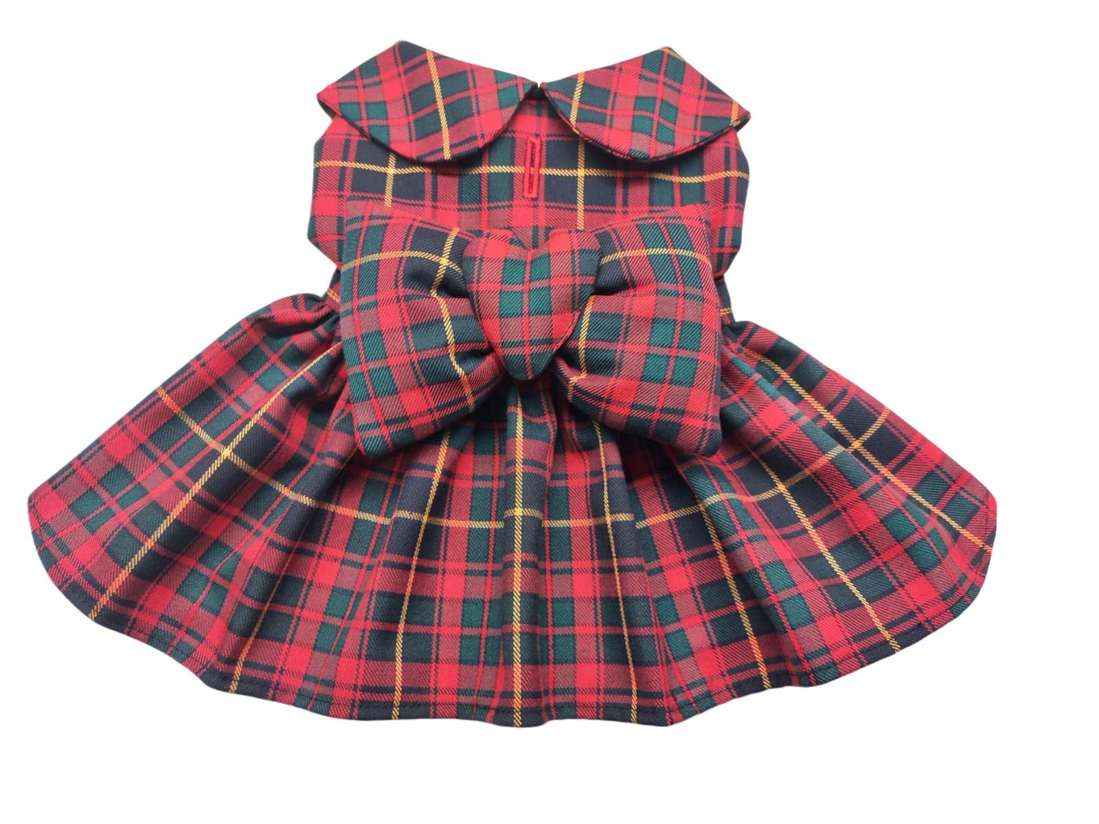 Kareli Kalpli Köpek Elbisesi