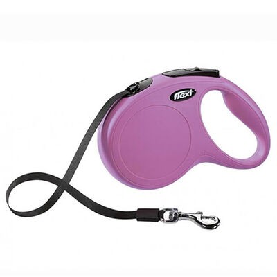 Flexi New Classic Otomatik Pembe Şerit Gezdirme Medium 5 Mt