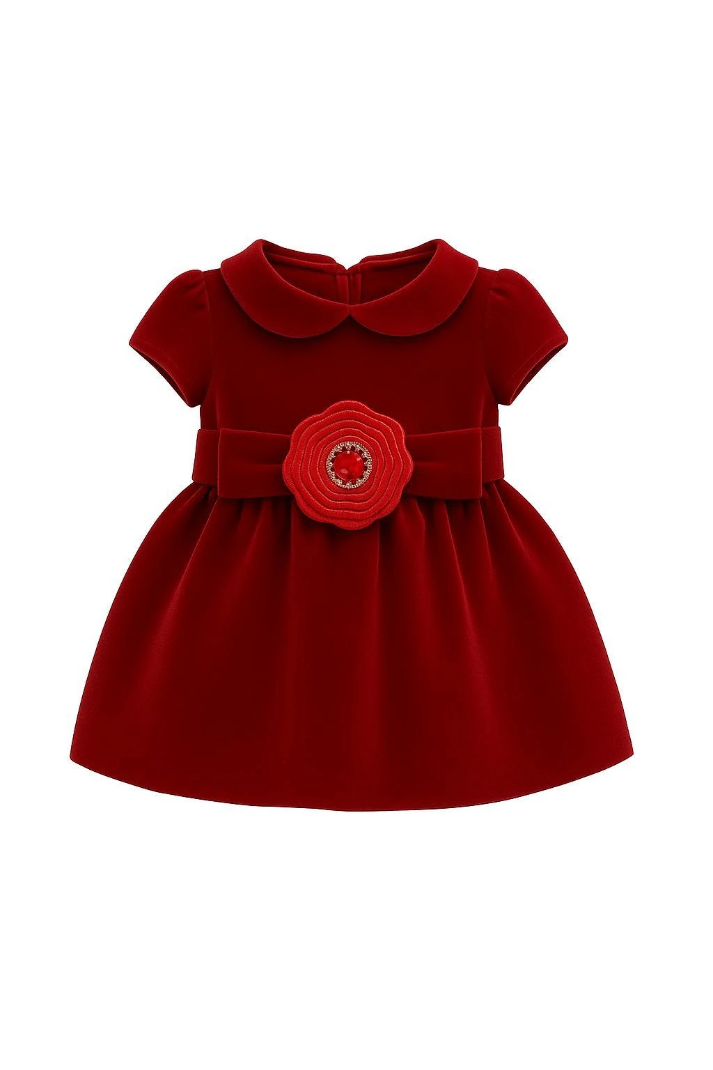 Kadife Güllü Kedi ve Köpek Elbisesi