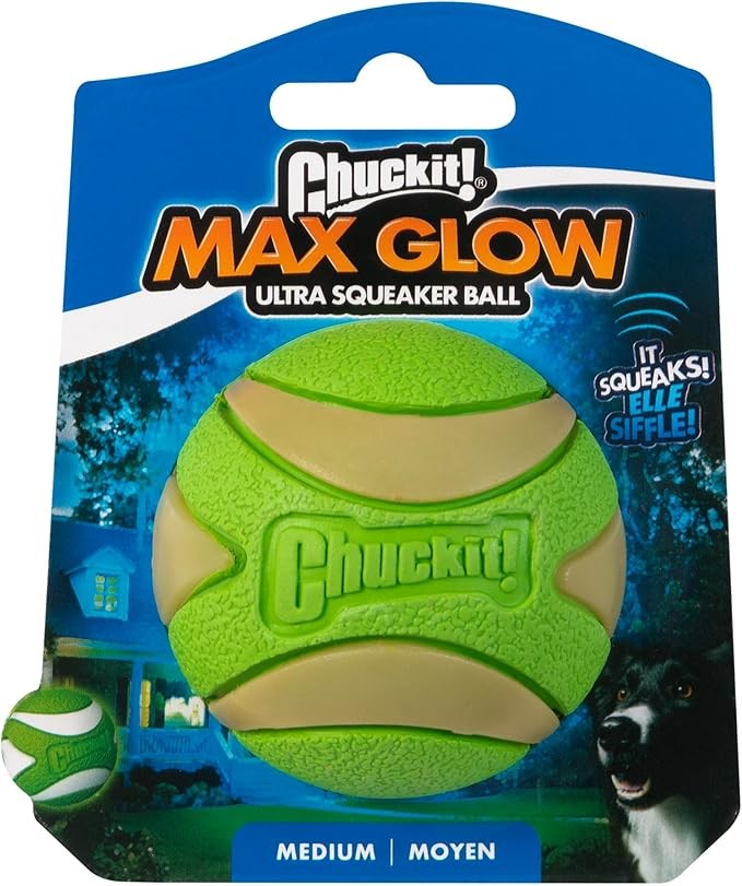 Chuckit! Max Glow Squeaker Gece Parlayan Sesli Köpek Oyun Topu