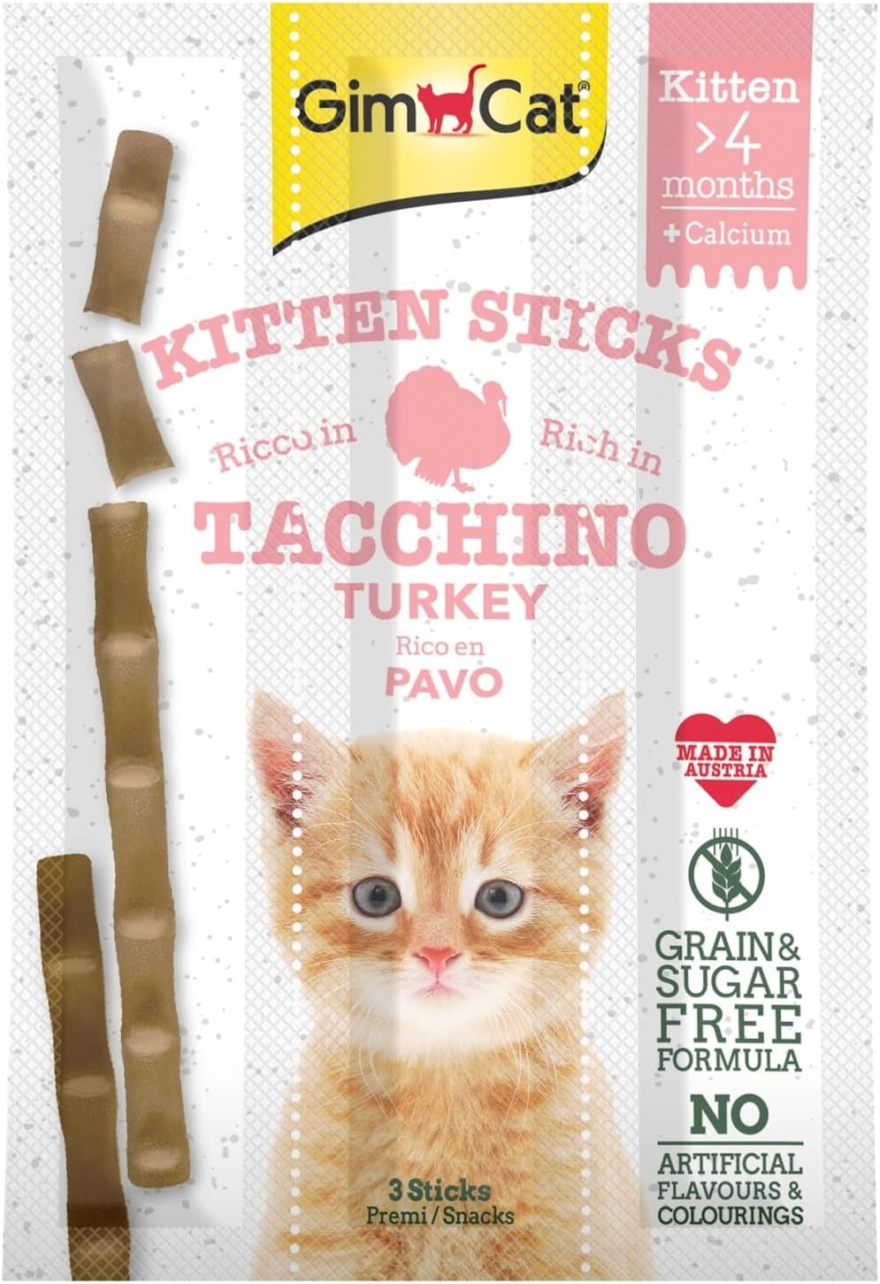 GimCat Kedi Ödül Çubuğu Sticks Kitten Hindi 3X3 gr
