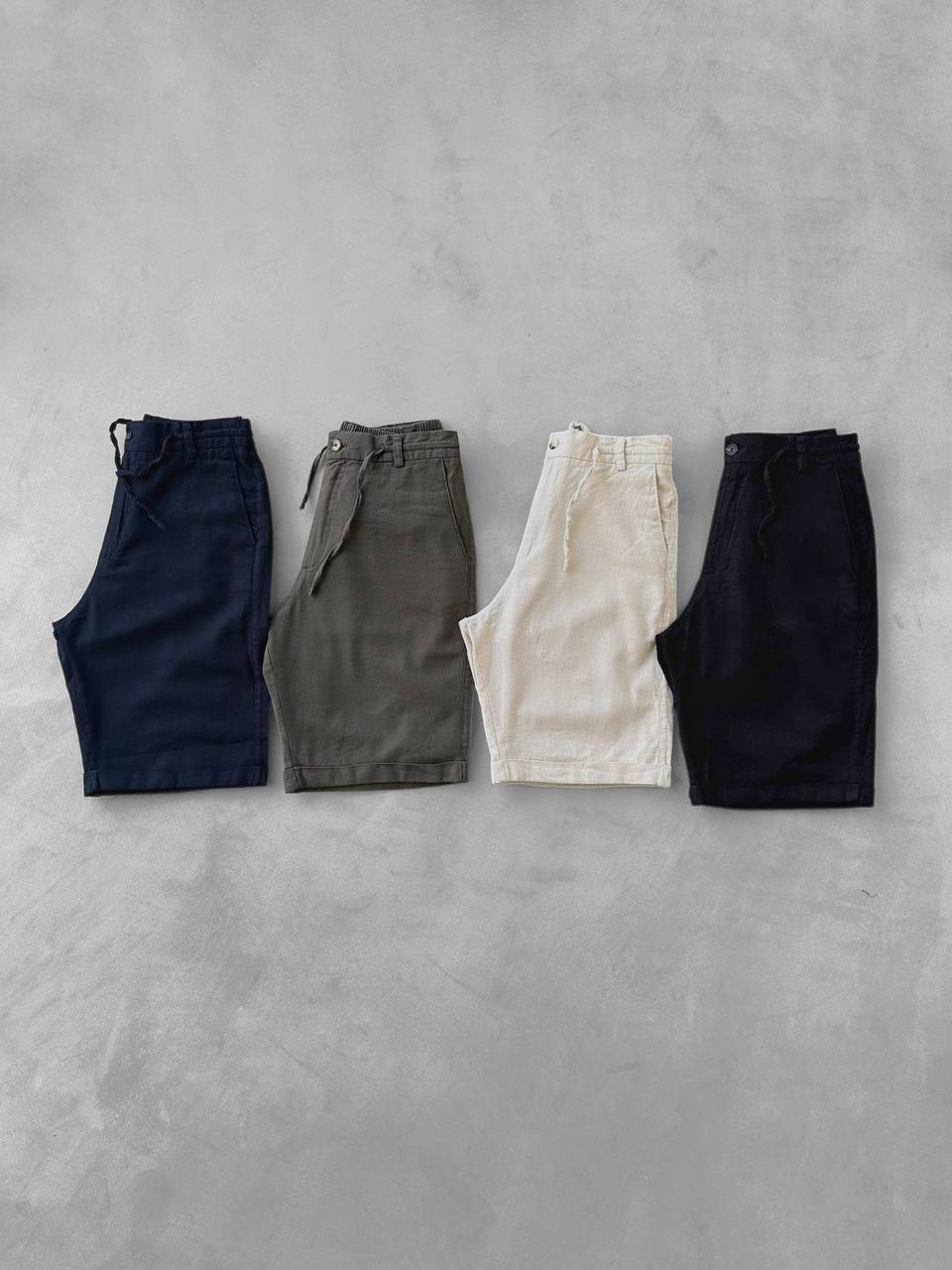 Bağcıklı Gabardin Keten Şort