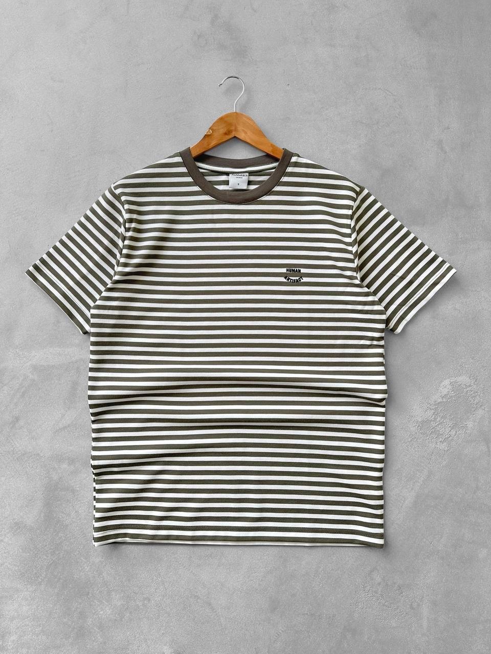 Bisiklet Yaka Oversize Human Tişört - Haki