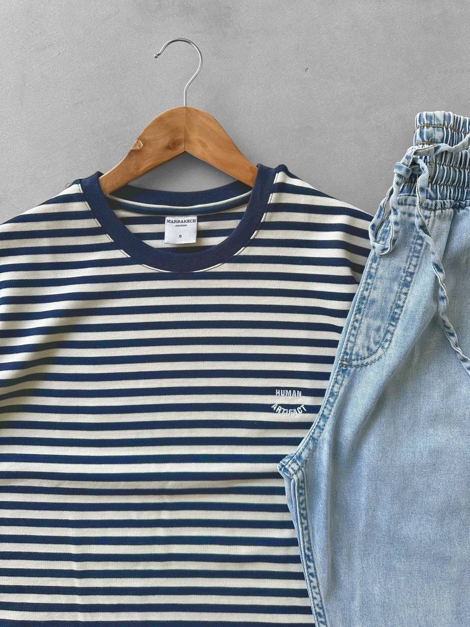 Bisiklet Yaka Oversize Human Tişört & Bağcıklı Kot Gabardin Baggy Pantolon