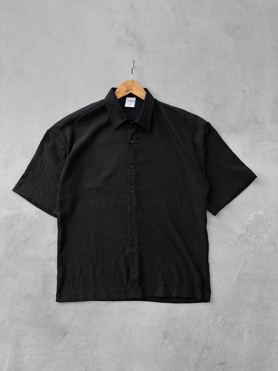 Kısakol Oversize Keten Gömlek & Müslin Kumaş Keten Pantolon - Siyah