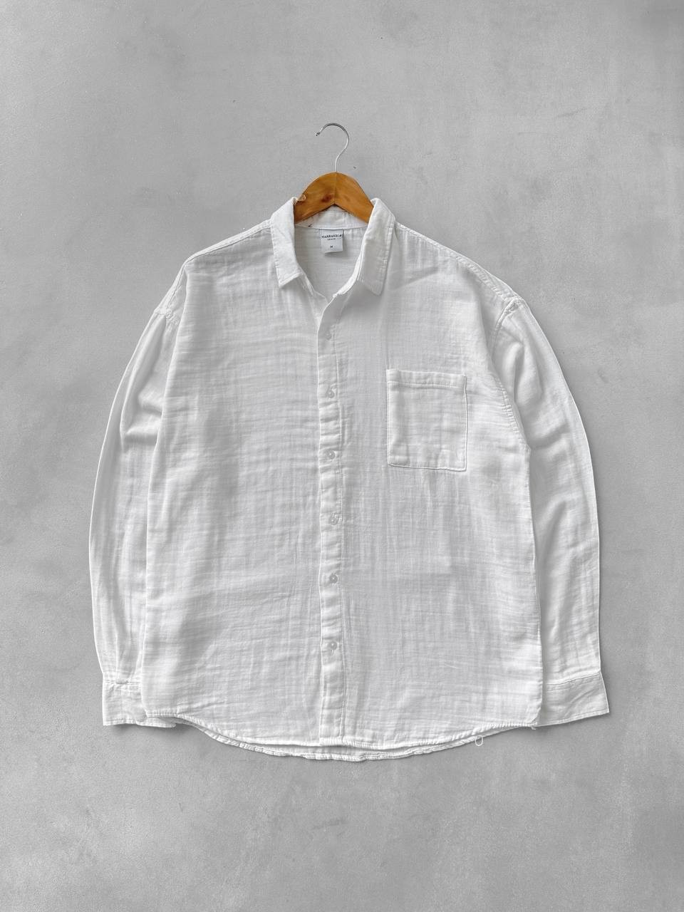 Müslin Kumaş Oversize Keten Gömlek & Müslin Keten Pantolon  - Beyaz
