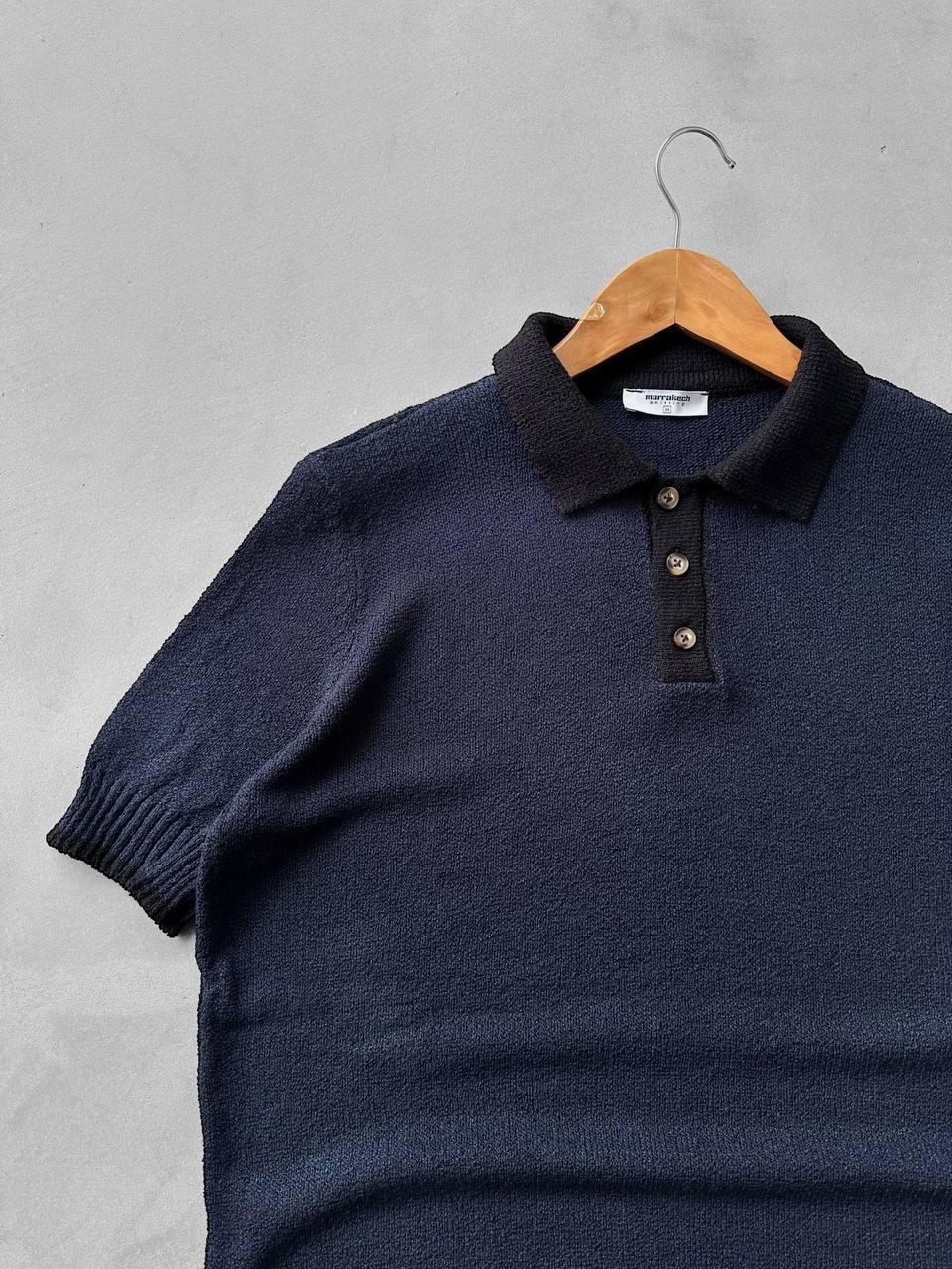Havlu Kumaş Oversize Triko Tshirt - Lacivert