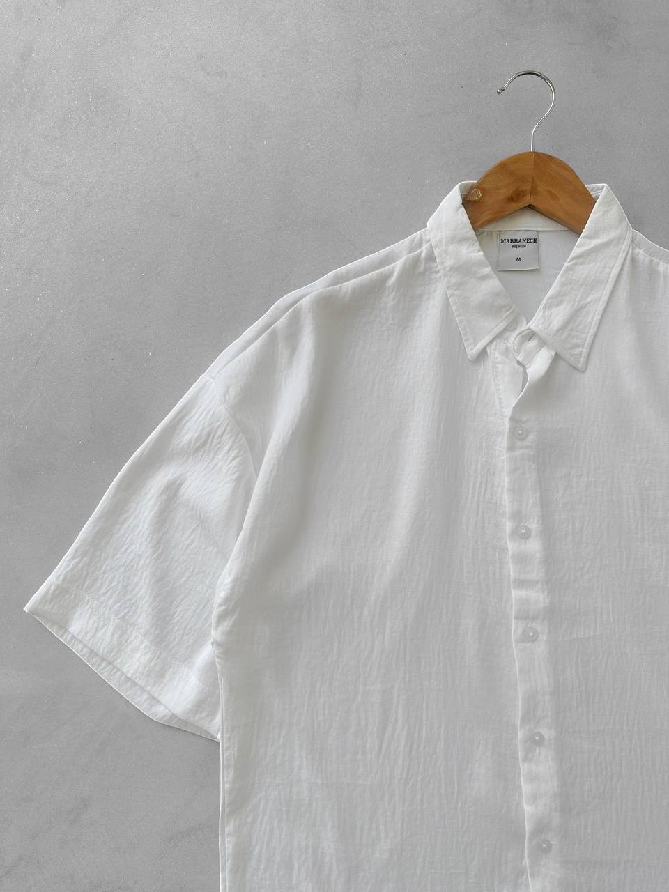 Kısakol Oversize Keten Gömlek