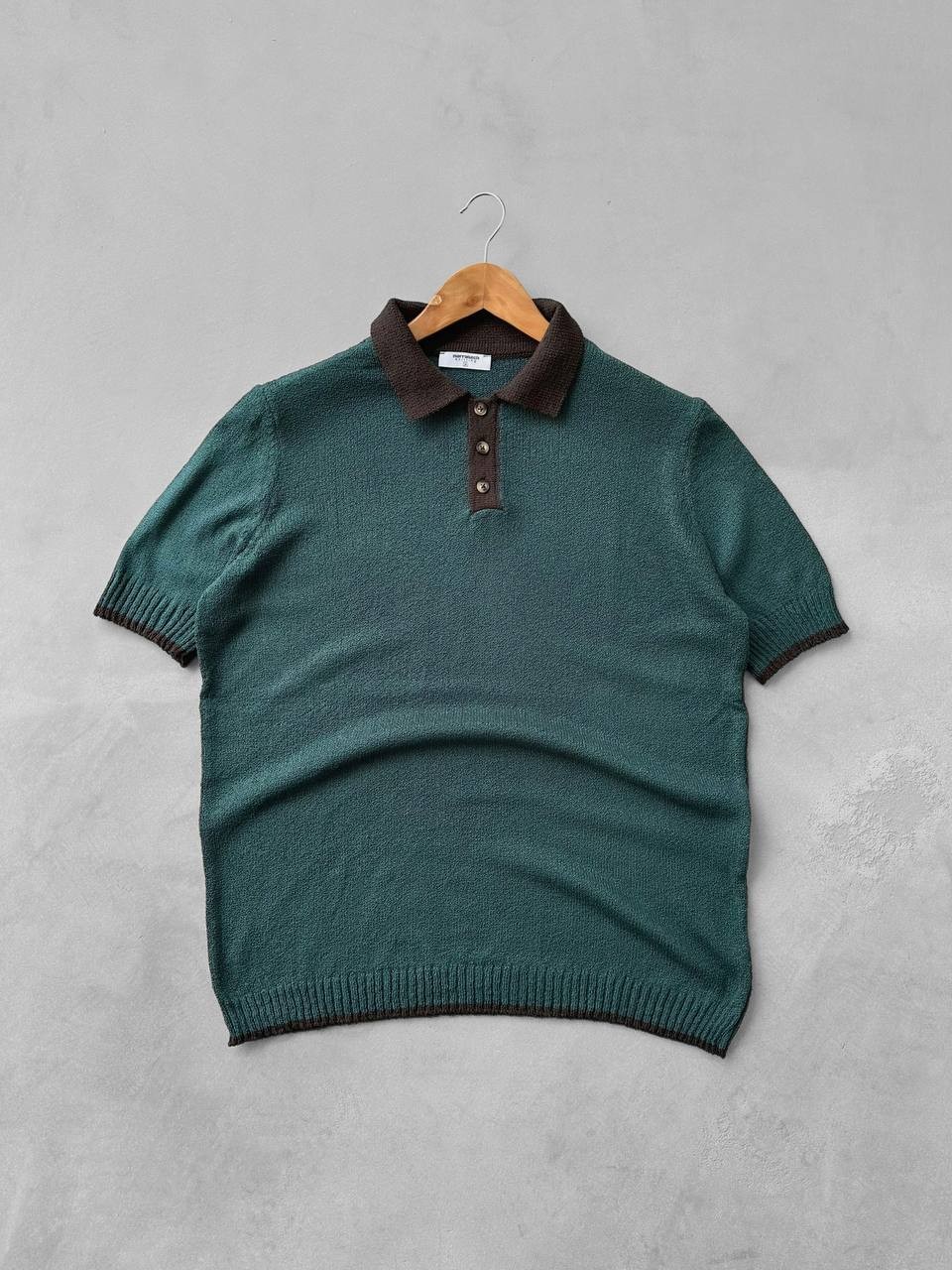 Havlu Kumaş Triko Tshirt & Ekru Bağcıklı Kot Gabardin Pantolon - Zümrüt