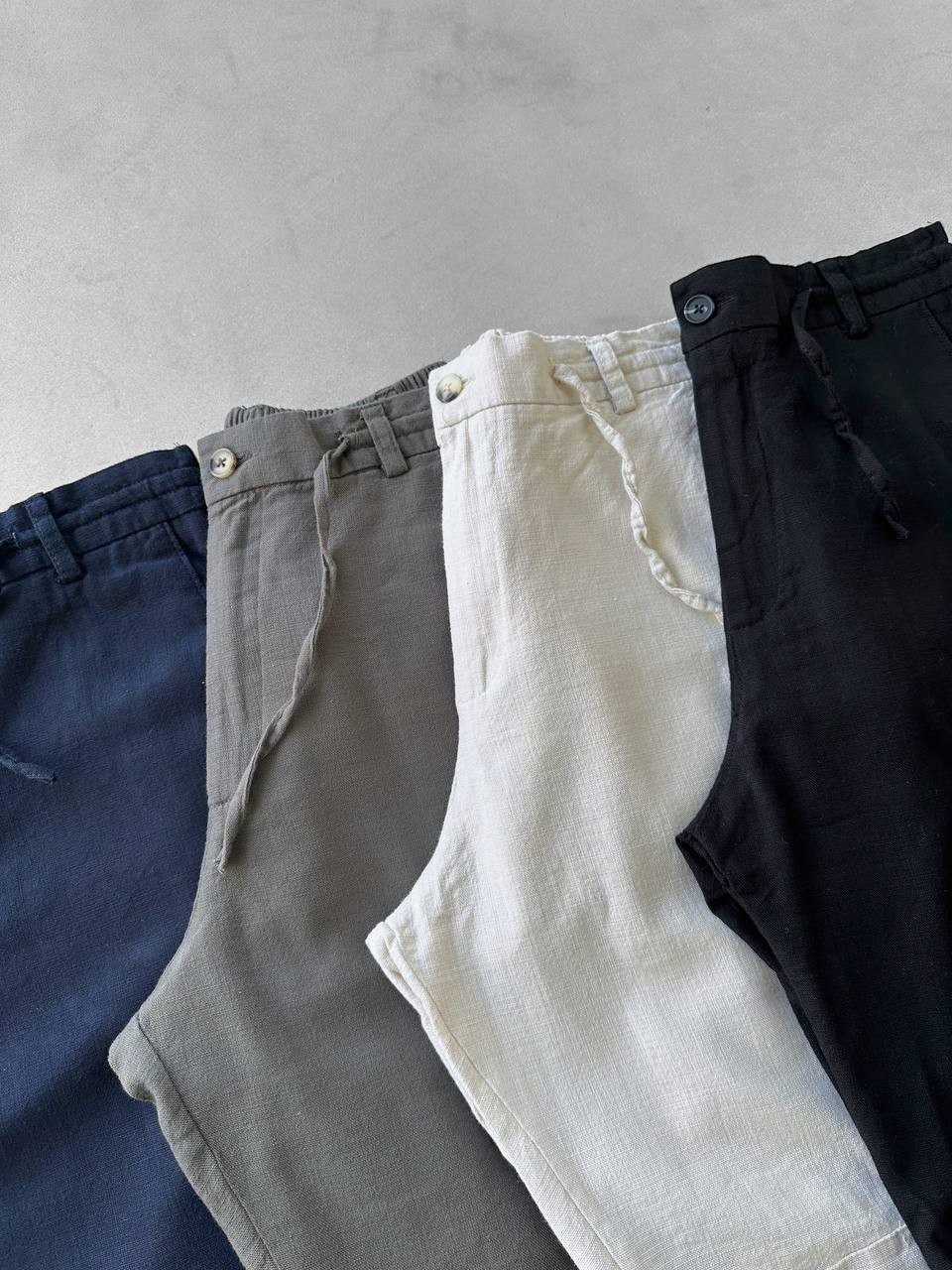 Bağcıklı Gabardin Keten Şort