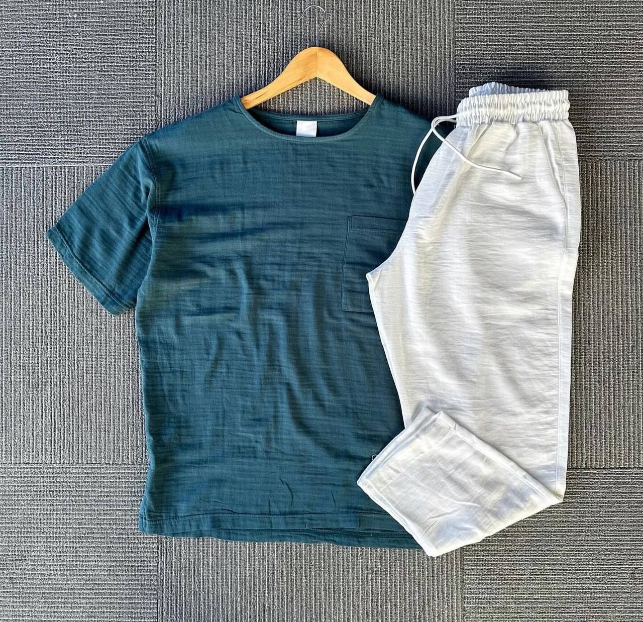 Petrol Keten Oversize Tshirt 