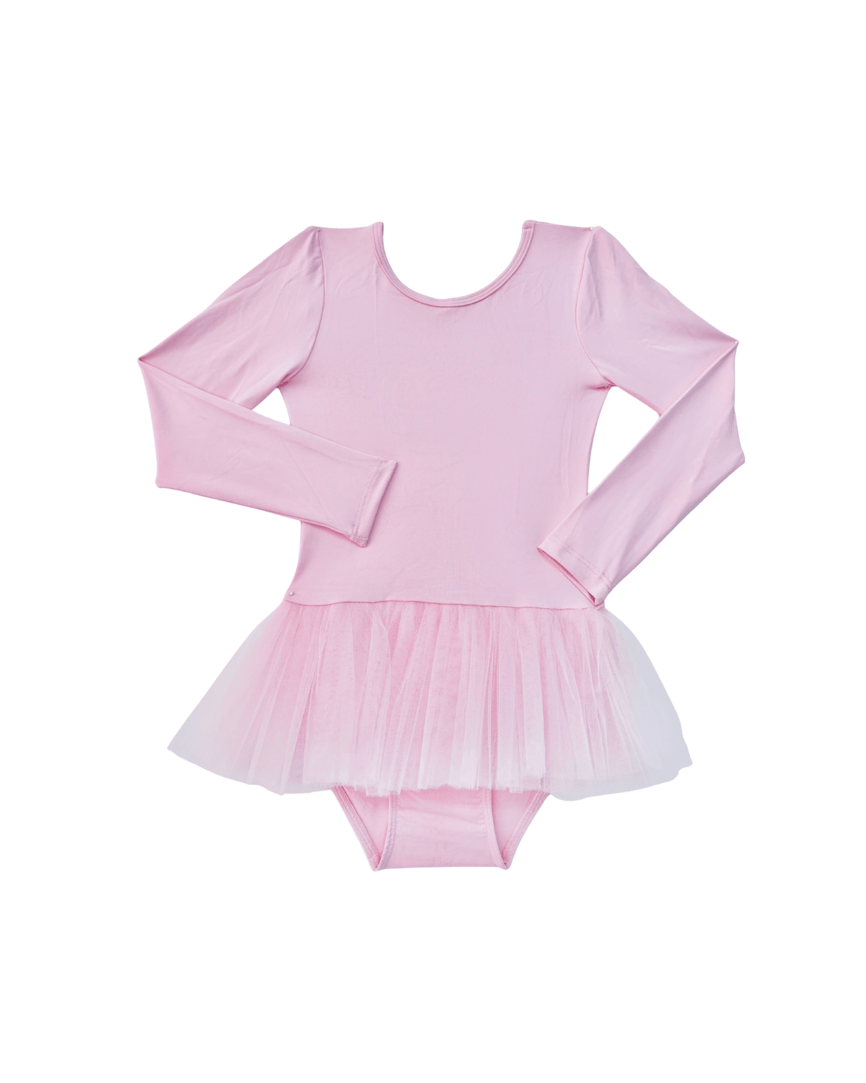 Kız Çocuk Uzun Kollu Tütü Etekli Bale, Jimnastik ve Antrenman Mayosu - PEMBE